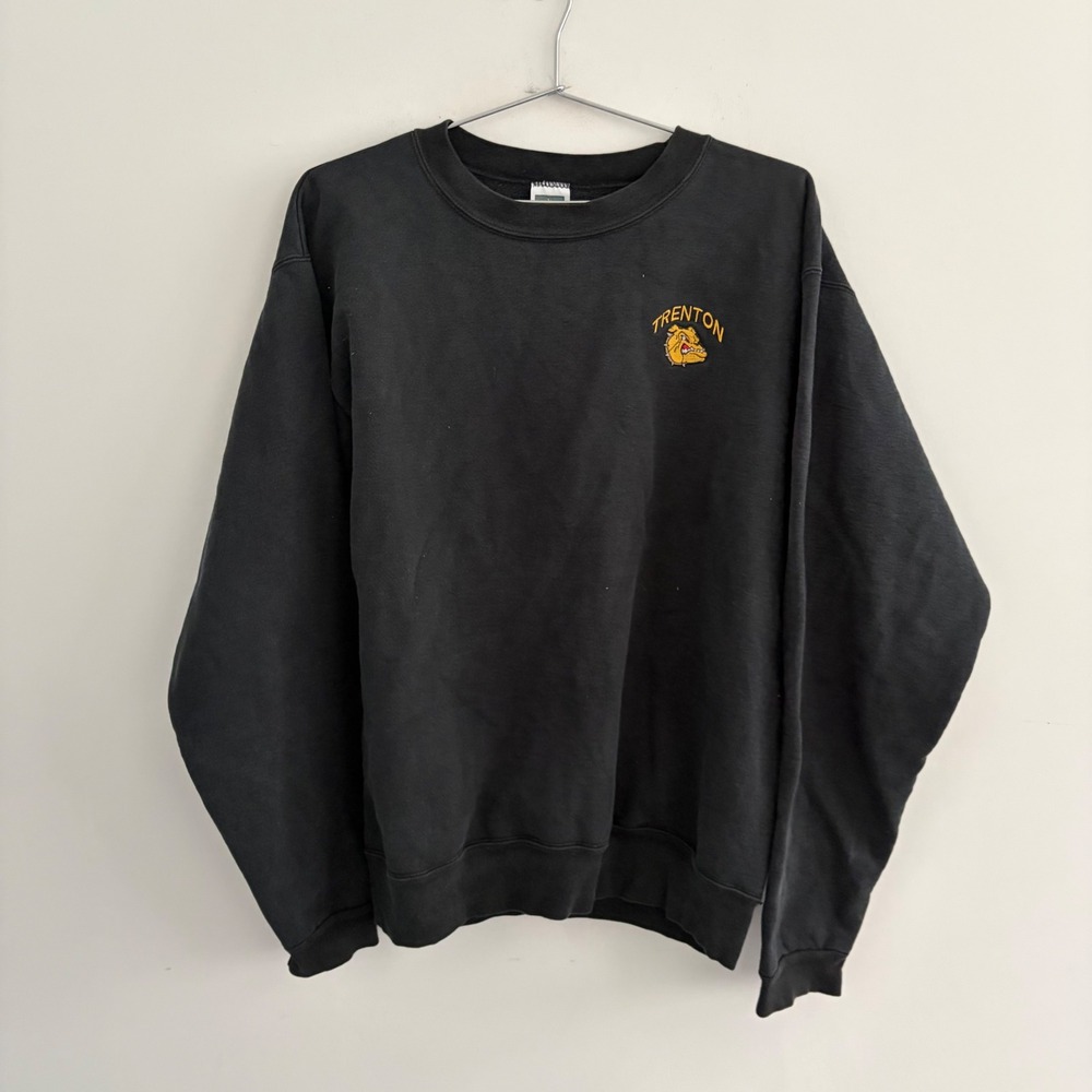 Vintage Cotton Deluxe Trenton Bulldogs Sweatshirt Black Mens Large Made in USA